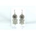 Earrings Silver 925 Sterling Dangle Drop Women Garnet Stone Handmade Gift B643
